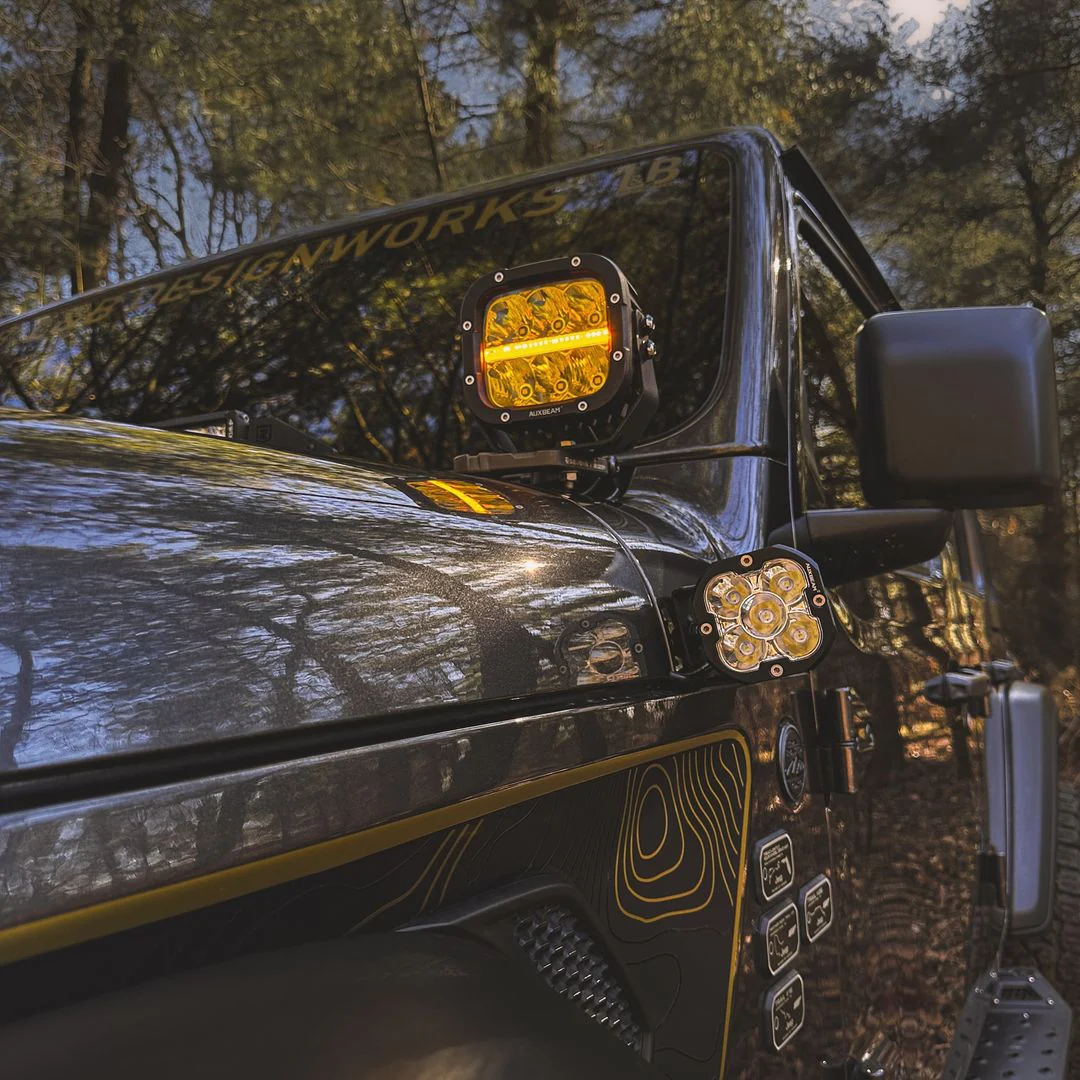 X-PRO Series | 5 Inch 132W 15600LM White/Amber LED Pods Driving Light with Amber DRL - Image 2