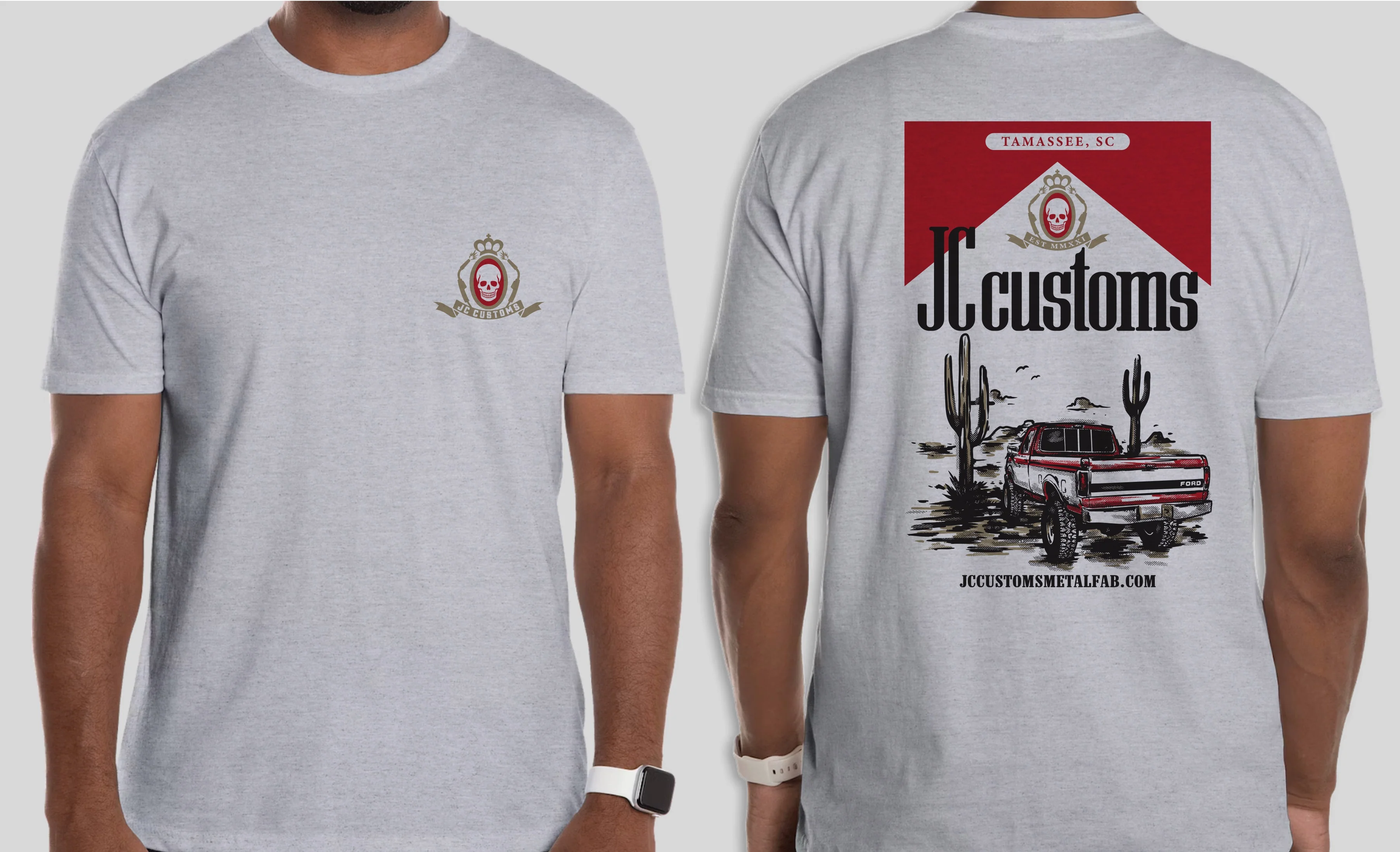 JC Customs Vintage Theme T-Shirt - Image 3